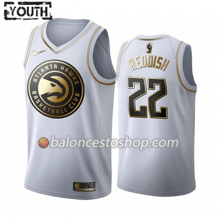 Camiseta Niños NBA Atlanta Hawks Cam Reddish 22 2019-20 Nike Blanco Golden Edition Swingman
